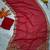 Red faux georgette hand embroidered saree set