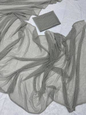 Grey georgette stone work embroidered saree 4