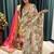 off white mirror work silk blend saree set