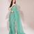 Sea green georgette stone work embroidered saree