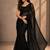 Black georgette stone work embroidered saree