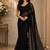 Black georgette stone work embroidered saree