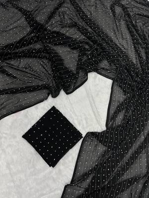 Black georgette stone work embroidered saree 3