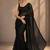 Black georgette stone work embroidered saree