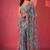 sky blue soft tabby silk blend with mirror work saree