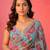 sky blue soft tabby silk blend with mirror work saree