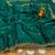 Teal satin sequins work embroidered saree