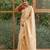 Cream silk blend banarasi silk woven saree