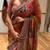 Multicolor silk blend mirror work embroidered saree