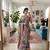 Multicolor silk blend mirror work embroidered saree