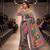 Multicolor silk blend mirror work embroidered saree