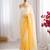 Yellow silk blend sequins work embroidered saree
