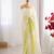 Light green silk blend sequins work embroidered saree