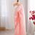 Light pink silk blend sequins work embroidered saree