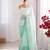 Light green silk blend sequins work embroidered saree
