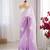 Light lavender silk blend sequins work embroidered saree