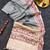 Grey silk blend patola silk printed saree