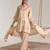 Blush beige chanderi stripe tissue dupatta