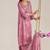 Pink organza chanderi stripe dupatta