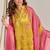 Fuchsia pink yellow chanderi stripe tissue dupatta