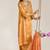 Rust orange organza chanderi stripe dupatta