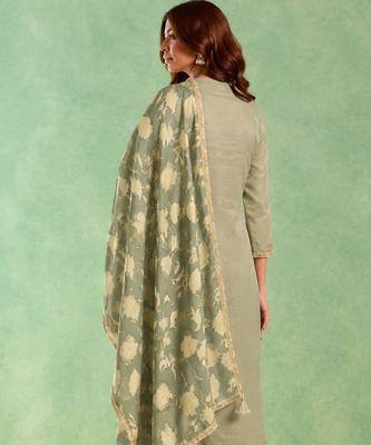 Sage green cotton dupatta 2