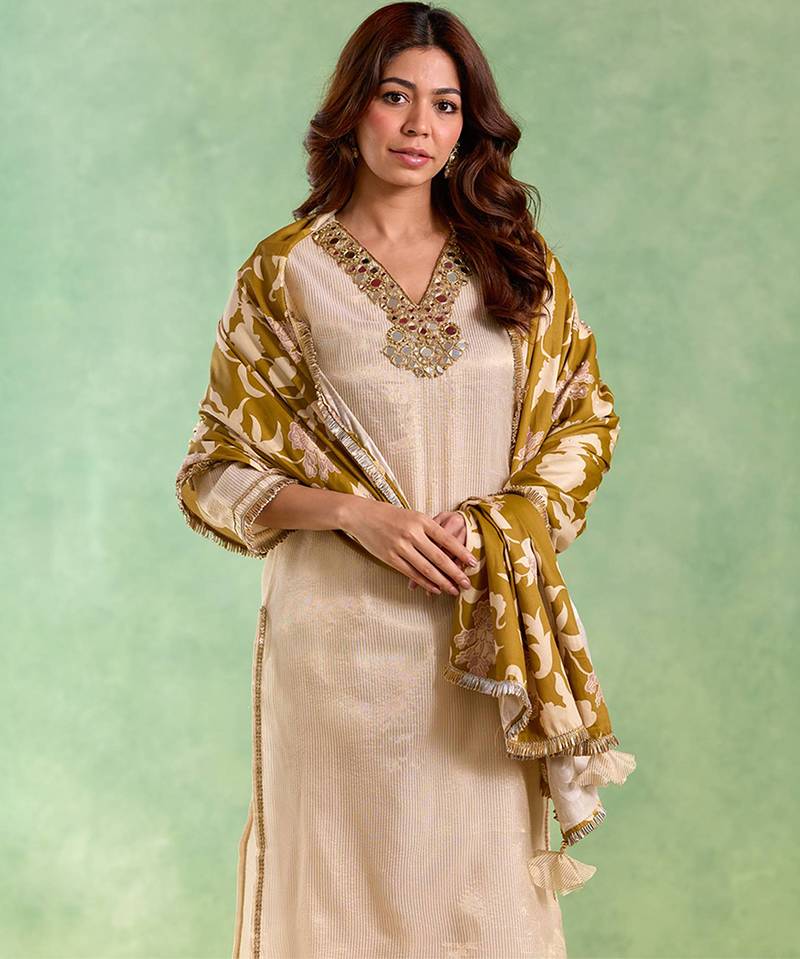 Gold cotton dupatta
