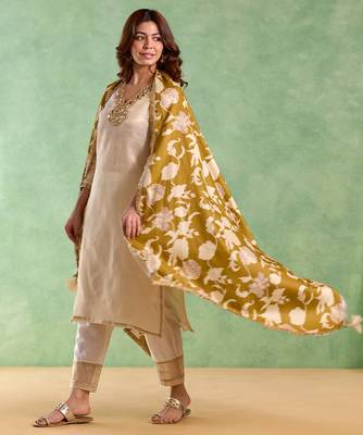 Gold cotton dupatta 2