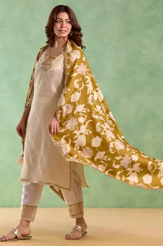 Gold cotton dupatta