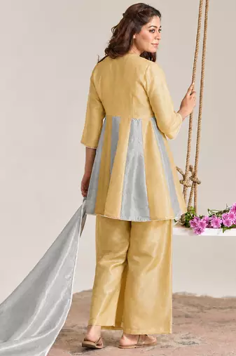 Silver kota tissue dupatta