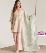 Mint green kota tissue dupatta