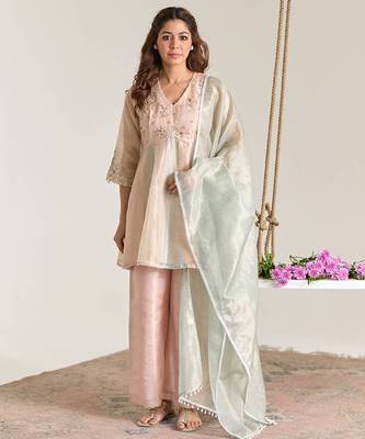 Mint green kota tissue dupatta 2