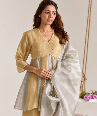 Silver kota tissue dupatta 3
