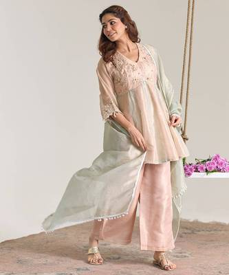 Mint green kota tissue dupatta 3