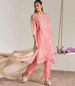 Pink kota tissue dupatta