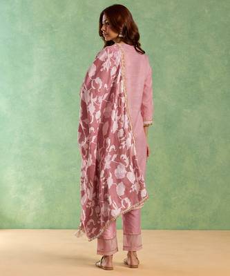 Dusty pink cotton dupatta 2