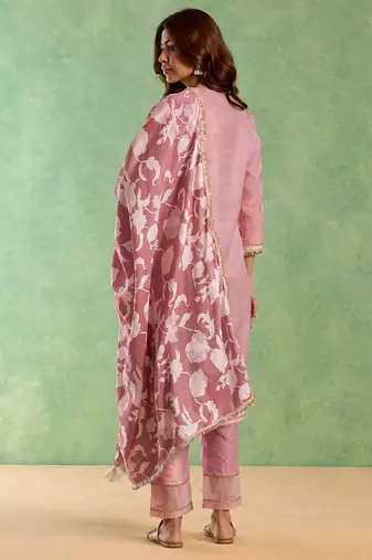 Dusty pink cotton dupatta