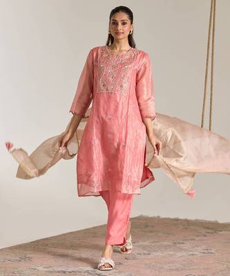 Pink kota tissue dupatta 3