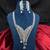 Cubic Zirconia Waterfall Bridal Necklace Earrings Set, Silver Rhodium Plated Statement Jewelry