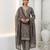 Brown printed cotton blend stitched floral print salwar kurta dupatta for women