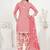 Peach printed cotton blend stitched geometric print salwar kurta dupatta for women