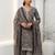 Brown printed cotton blend stitched floral print salwar kurta dupatta for women