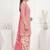 Peach printed cotton blend stitched geometric print salwar kurta dupatta for women