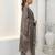 Brown printed cotton blend stitched floral print salwar kurta dupatta for women