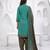 Teal printed cotton blend stitched floral print salwar kurta dupatta for women