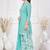 Light blue printed cotton blend stitched geometric print salwar kurta dupatta for women