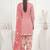Peach printed cotton blend stitched geometric print salwar kurta dupatta for women