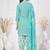 Light blue printed cotton blend stitched geometric print salwar kurta dupatta for women