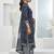 Blue printed cotton blend stitched floral print salwar kurta dupatta for women