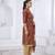 Red printed cotton blend stitched floral print salwar kurta dupatta for women